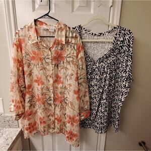 BUNDLE FLORAL shirts plus size‎ 3X